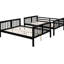 Lit double superposé au-dessus d'une chambre d'amis, fabrication de haute qualité, lit supérieur avec garde-corps, tête de lit inférieure, gain de place pour les invités supplémentaires en soirée pyjama, finition, structure en pin, tête de lit et, non