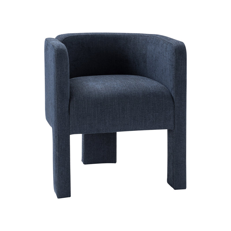 Chaise avec accoudoirs à dossier bas Braien, Marine