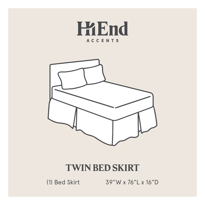 Hamilton Bed Skirt, Simple, Gris