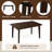 5-Piece Solid Wood Dining Table Set Rectangular Kitchen Table With Rattan Back Cantilever Chairs-2004468945