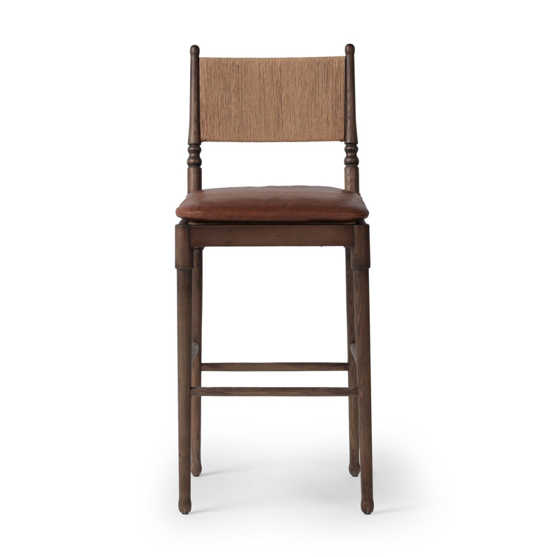 Fayth Stool with Cushion, Bar Stool (29.5” Seat Height)”, Brown