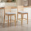 Tabouret de comptoir moderne de 26 po avec dossier en rotin et structure en bois