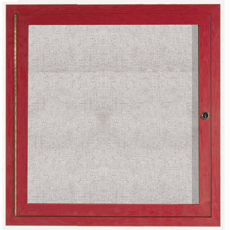 Tableau d’affichage mural fermé à l’extérieur, H 36 po x l 36 po x P 2 po, Cerisier