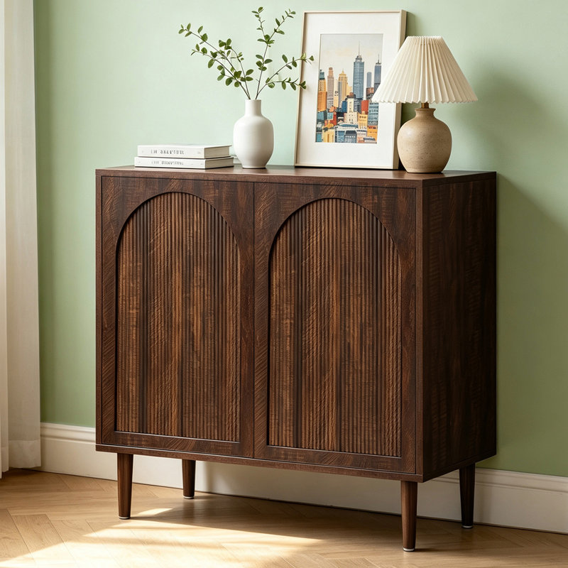 Armoire d'appoint à 2 portes GrimOrie (l 30,7 po), 2 Door, Noyer