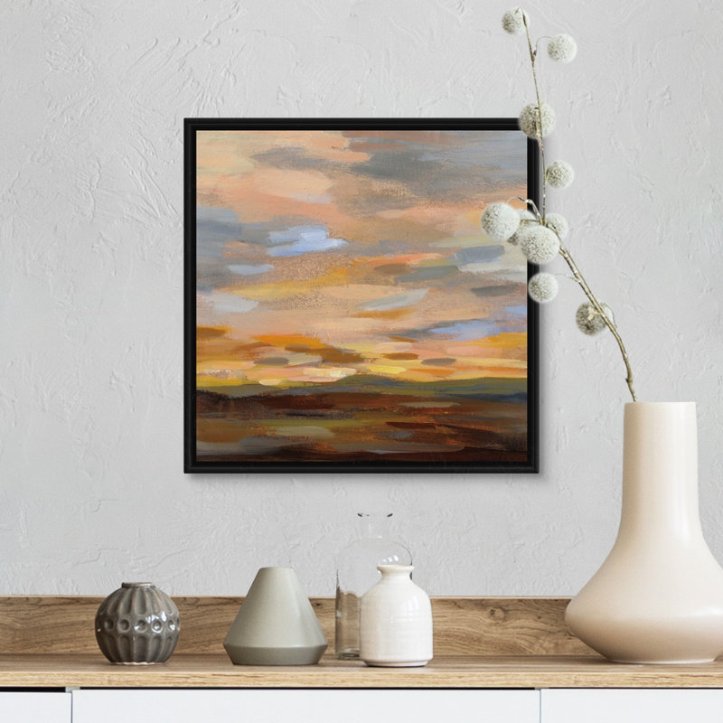 Ciel du désert III-reproduction d’art, Cadre flottant noir, H 32 po x l 32 po x P 1,75 po