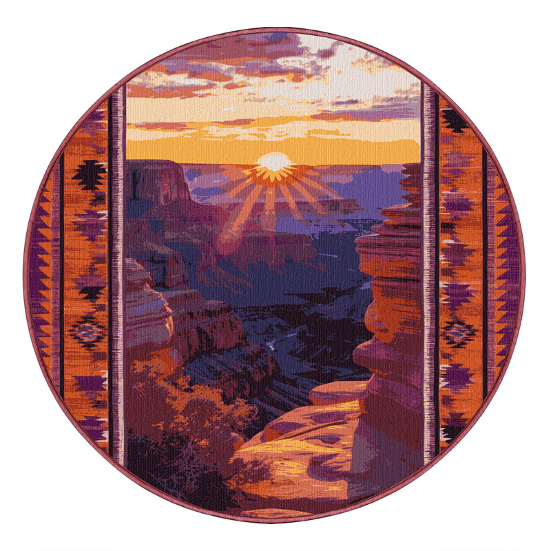 Tapis lavable Sunrise Canyon, Rond 6 pi
