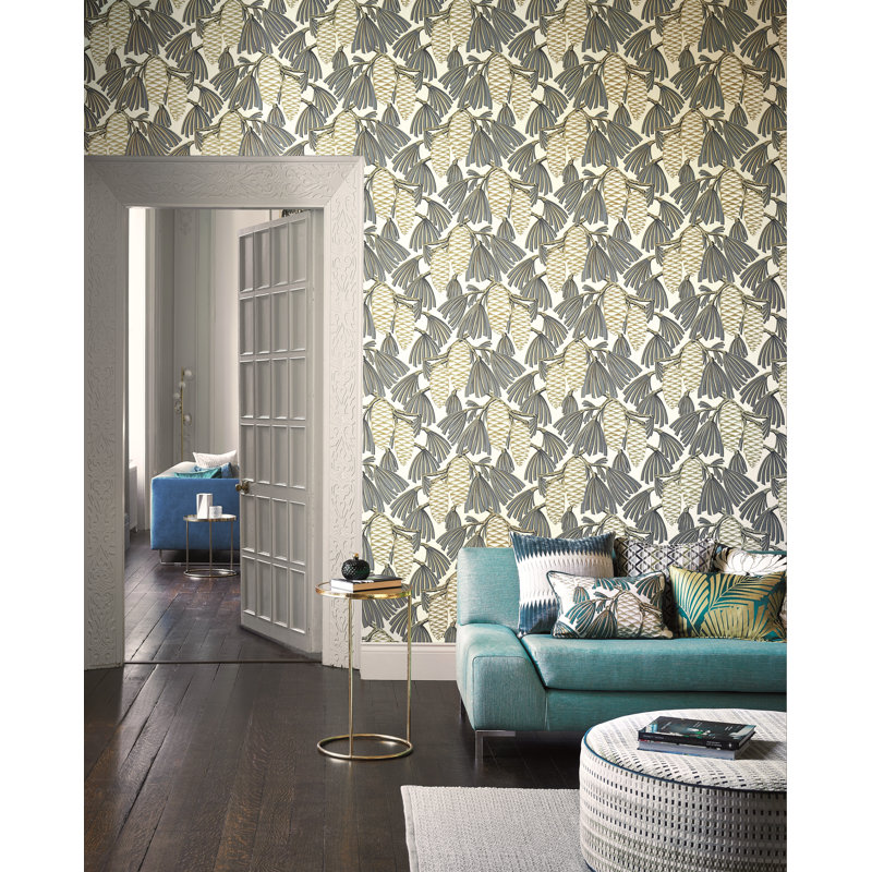 Foxley Wallpaper, Platinum/Gold