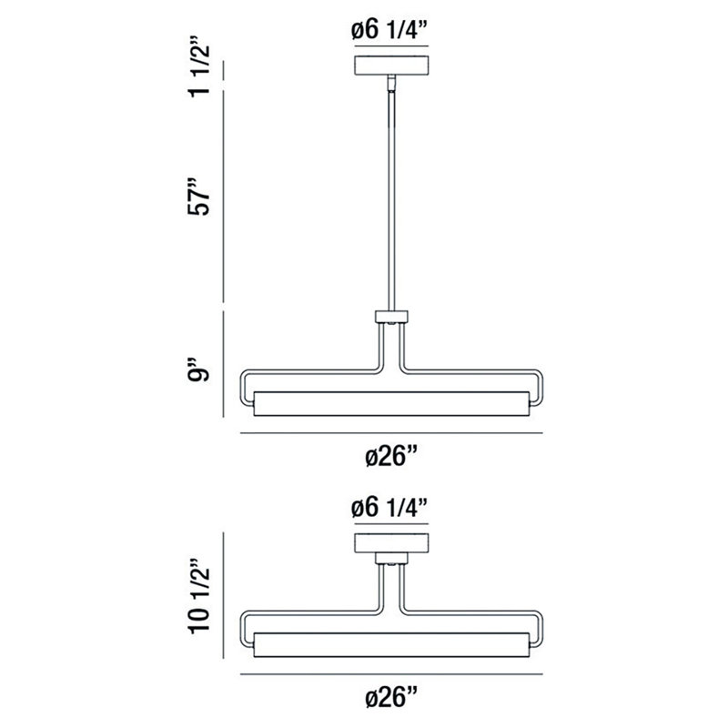 1 - Light LED Pendant, Satin Nickel