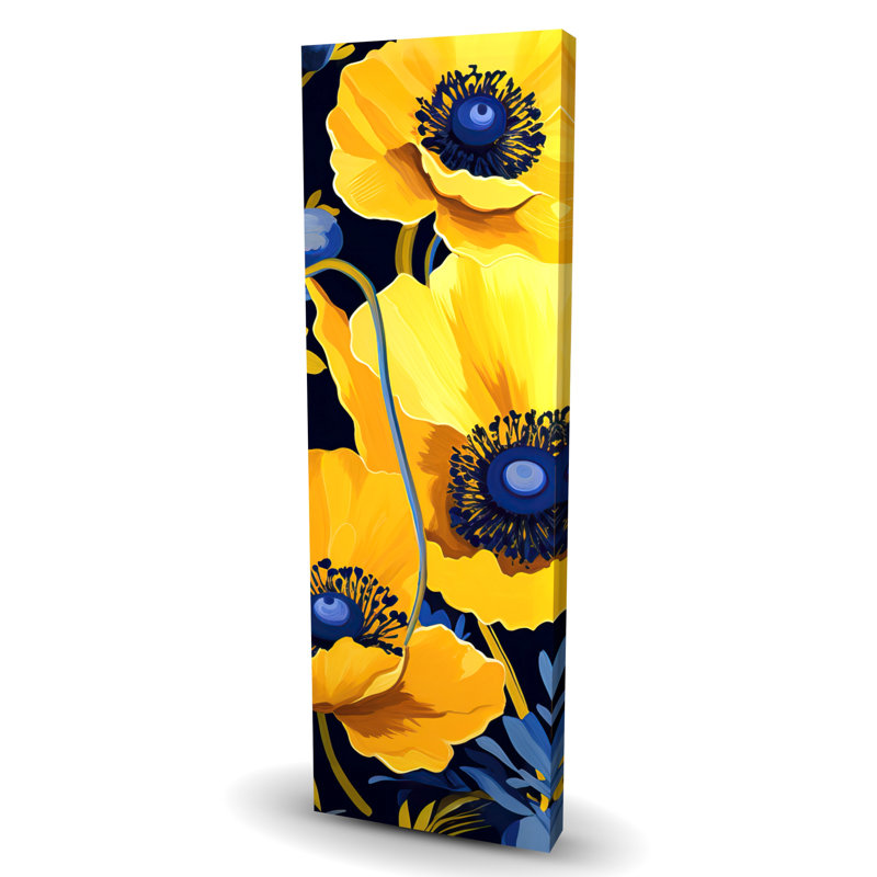 Jaune et bleu - Toile jaune illustrative pour la décoration intérieure