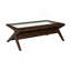 Table basse en bois et verre trempé, brun marocain