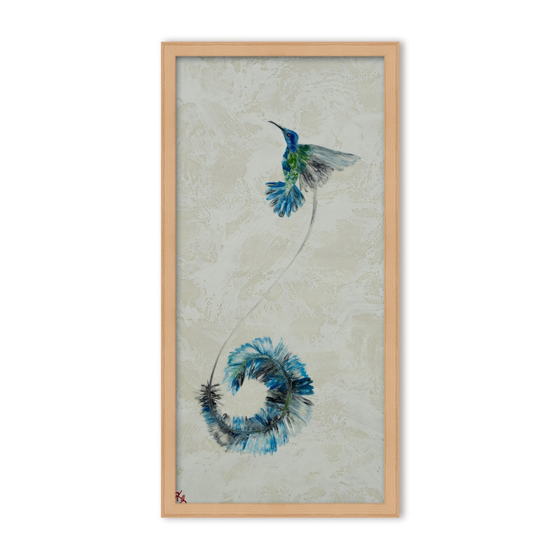 Nature Inspired "Feathered Symphony" Canvas Wall Art By Karen Biery, 24" H x 12" W, Framed Print, Gold