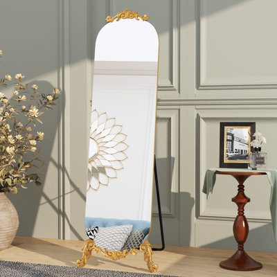Frameless Full-length Mirror with Carved Decoration