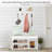 30" Wide Cottage Beach House Design Wall Mounted Coat Rack with 4 Hooks And 1 Shelf Tray-609969474
