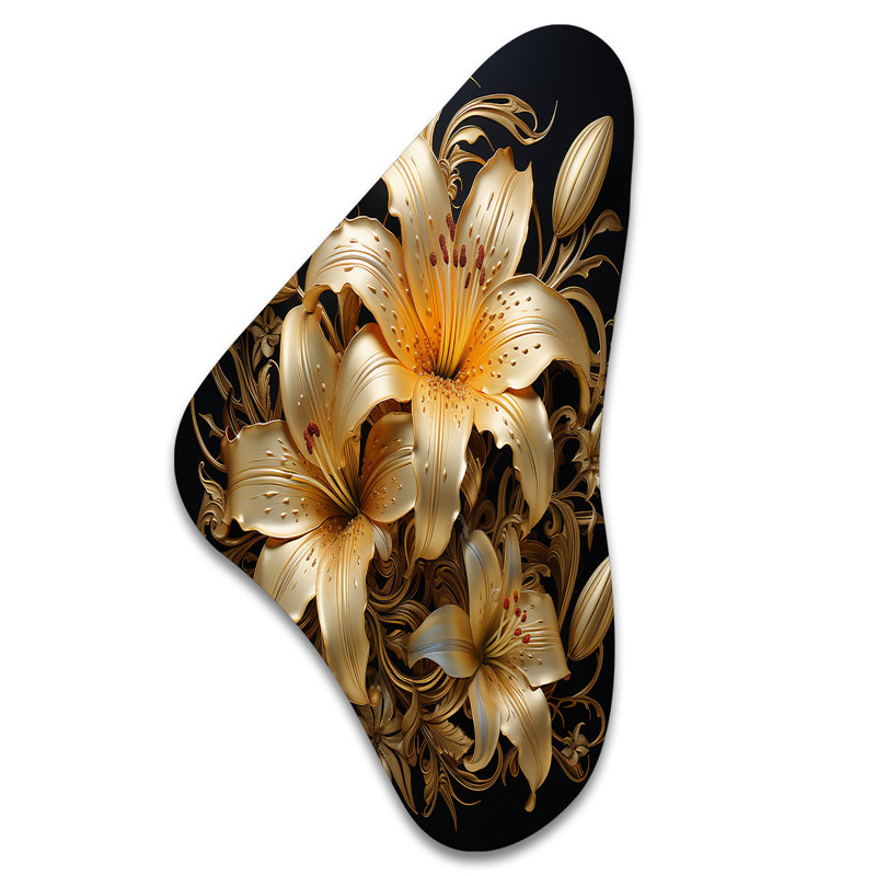 Alderson - Lily - 4 panneaux d'art mural asymétrique en forme de Boomerang, H 39 po x l 21 po