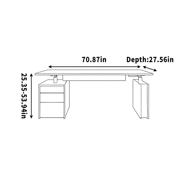 Bureau d'ordinateur, Tanné, H 53,94 po x l 70,87 po x P 27,56 po