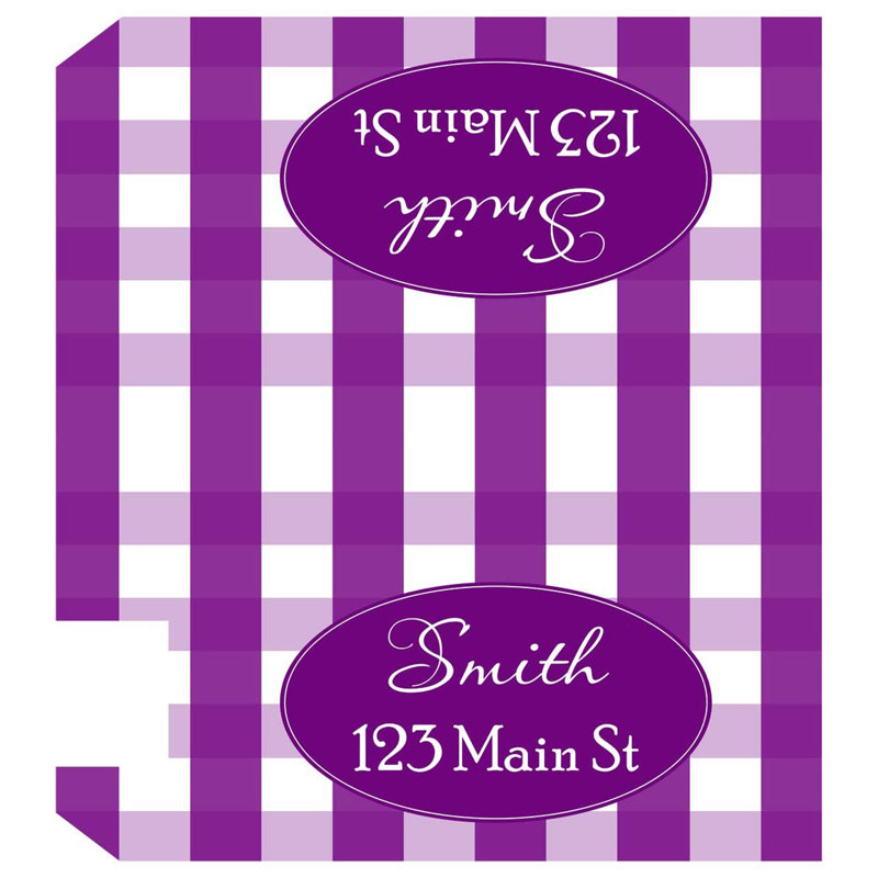 Housse de boîte aux lettres à carreaux personnalisée, Mauve