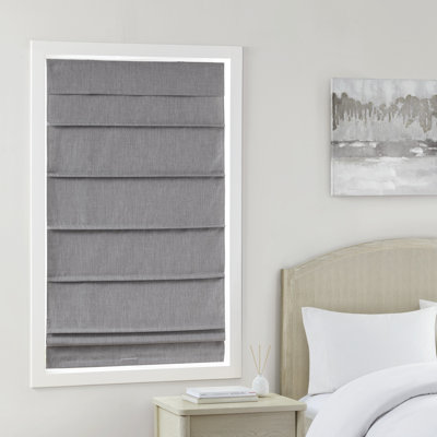  Faux Linen Cordless Blackout Roman Shade