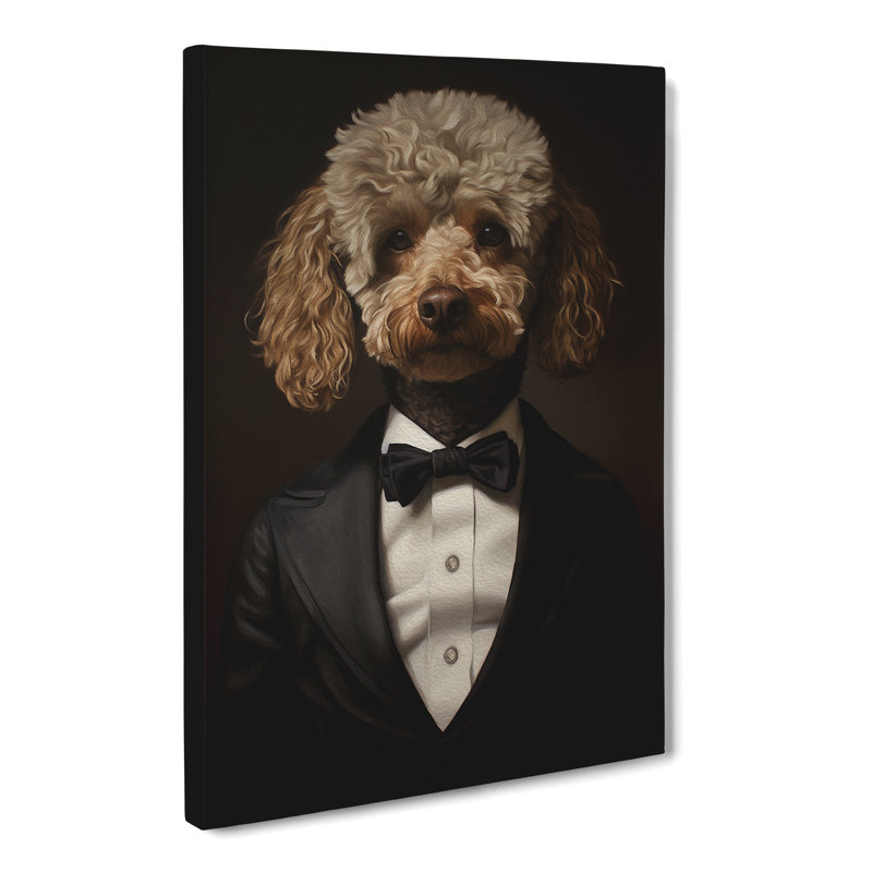Poodle in a Suit Painting No.2 - Wrapped Canvas, 76cm H x 50cm W x 3cm D