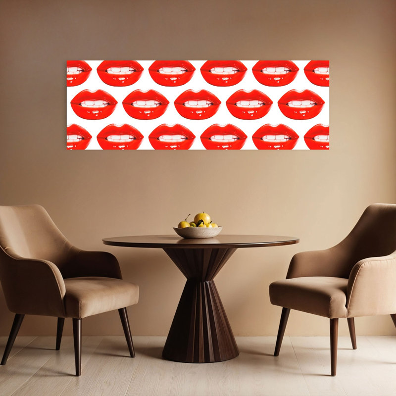 Pop Art Lips Bold Modern Vibrant, H 16 po x l 48 po