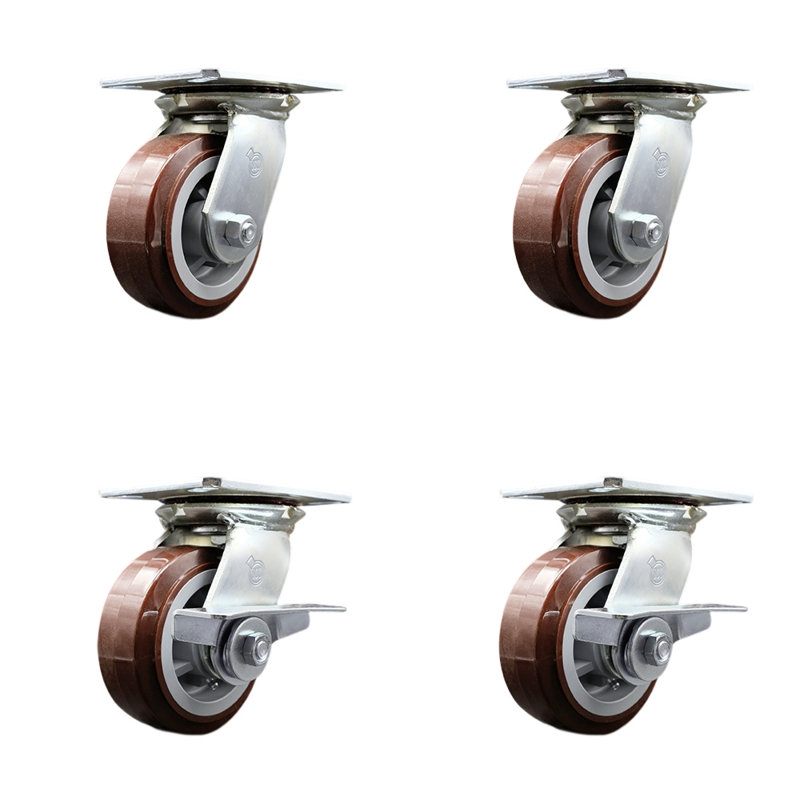 Ensemble de 4 roulettes en polyuréthane