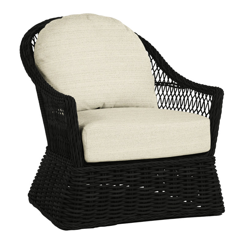 Soho Patio Chair with Cushions, Welt, Linen Navy, Black