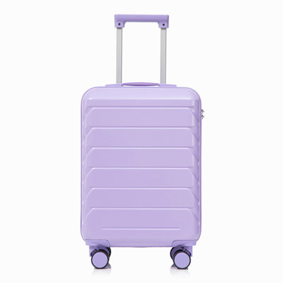 20 Inch ABS Hard Shell Travel Checked Luggage - Scratch Resistant Surface Four Multi-Directional Wheels,  With Combination Lock.(Blue+Purple)
