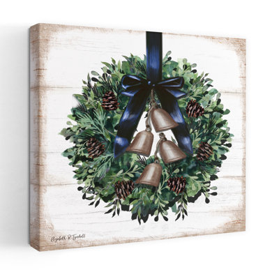 Navy Bow Wreath Contemporary Child Whimsical Art
