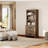 3 Tier Bookshelf With 3 Large Drawer, 74" Tall Modular Bookshelf With Wide Metal Handles, Farmhouse Bookcase Organizer For Living Room, Office, Library, Brown-1516421071