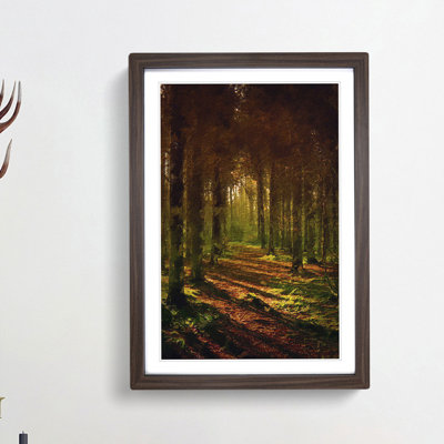 Walking Through an Autumn Forest - Picture Frame Painting Print on MDF