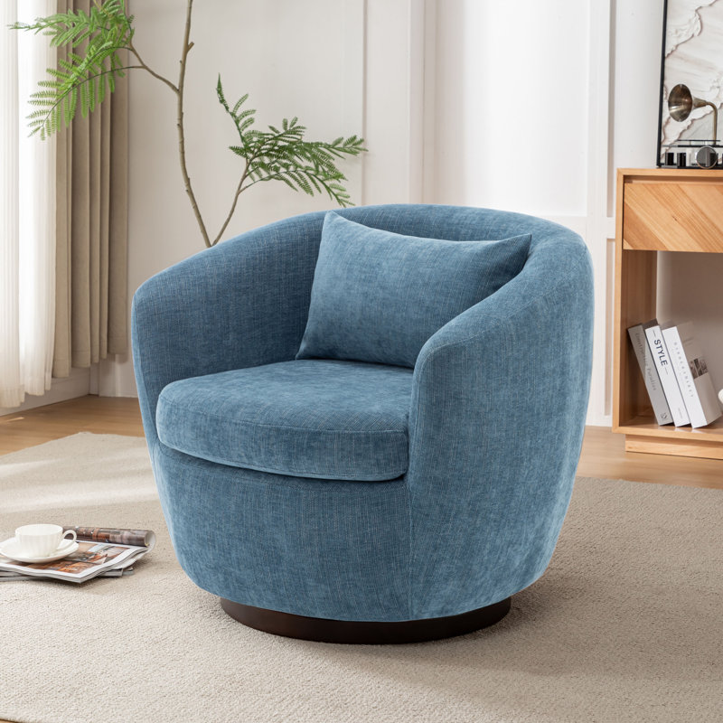 Chaise pivotante Analisha, Tissu bleu