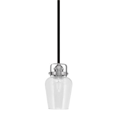 Easton Stem Hung Mini Pendant With 5" Clear Bubble Glass