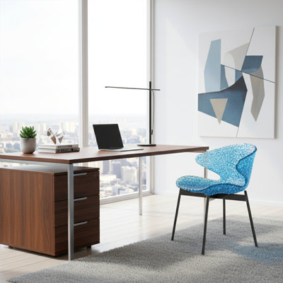 DAINTE Swan Chair Set of 4 - Modern Curved Dining Chairs with Steel Legs for Dining Room, Office and Lounge