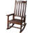 Wooden Oversized Porch Rocker Chair With Wide Seat And Tall Backrest,High Back Smooth Rocking Chairs For Outdoor & Indoor,Brown Color-1154746388