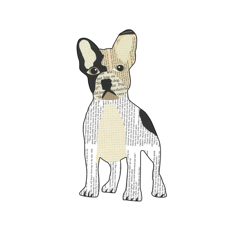 «French Bulldog» par Paper Cutz - impression sur toile tendue, H 12 po x l 8 po x P 0,75 po