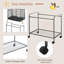 Cage à oiseau 1 pièce en métal / acier / plastique noir, gris avec support roulant