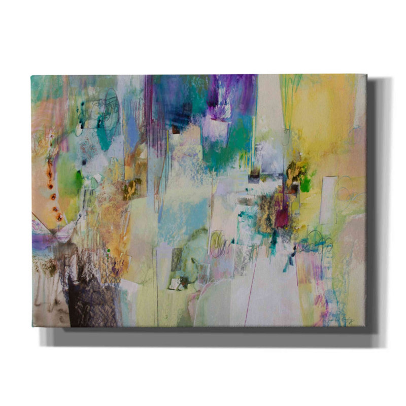 «Blue and Green Series 3» par Jennifer Gardner - peinture sur toile tendue, H 12 po x l 16 po x P 0,75 po