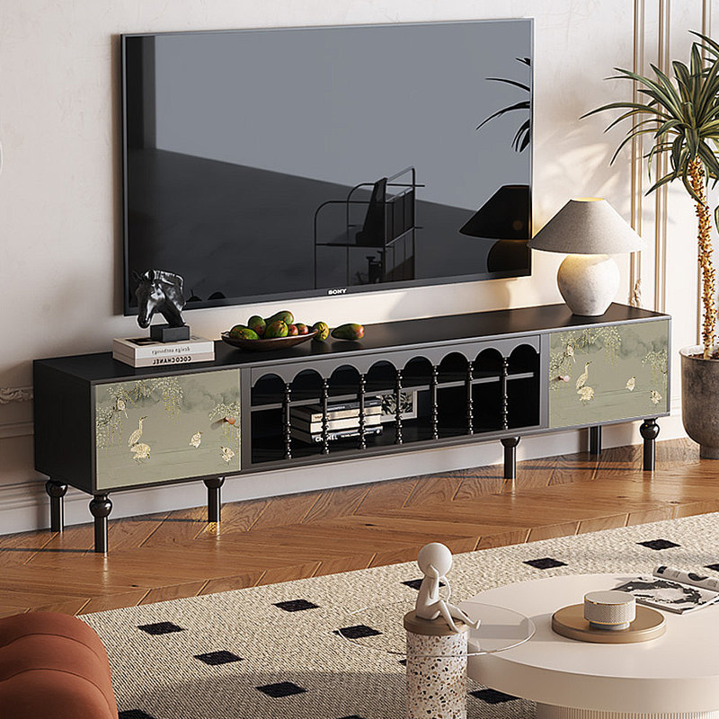 Meuble télé avec rangement peint français rétro