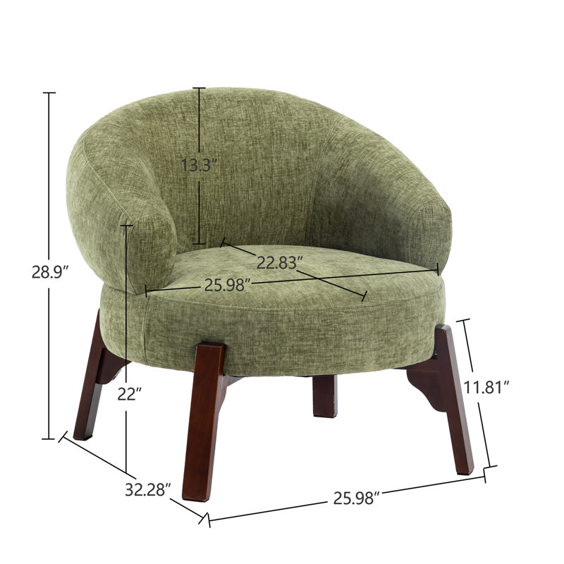 Debbera 25.98'' Upholstered Velvet Accent Chairs, Green Velvet