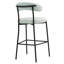 Tabouret de bar moderne de 26 po de hauteur comptoir avec revêtement en tissu Teddy et base en métal massif-33315753