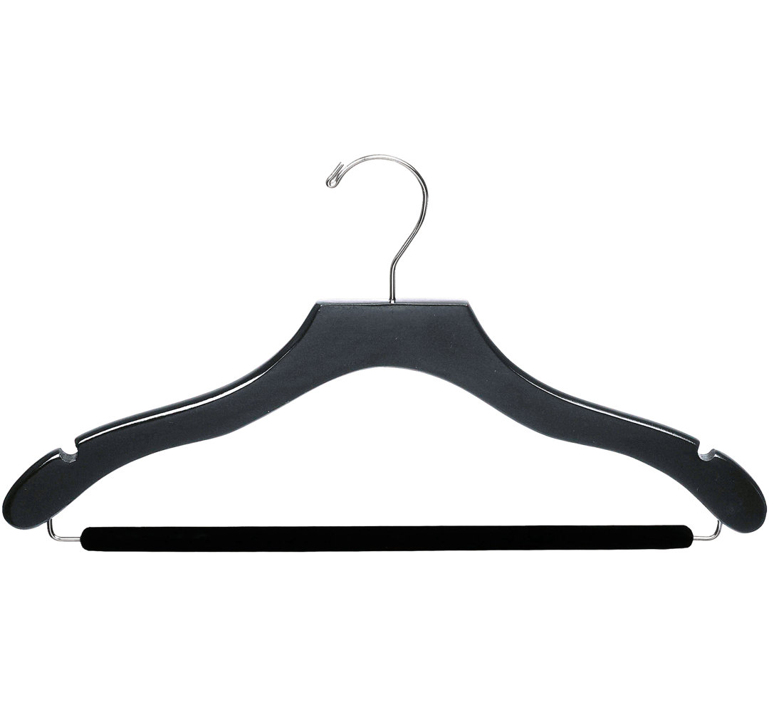 Wood Non-Slip Standard Hanger for Dress/Shirt/Sweater (Set of 25) Rebrilliant 