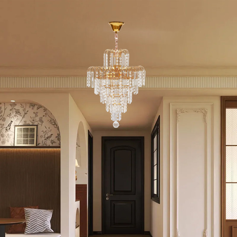 6 - Light Dimmable Tiered Chandelier
