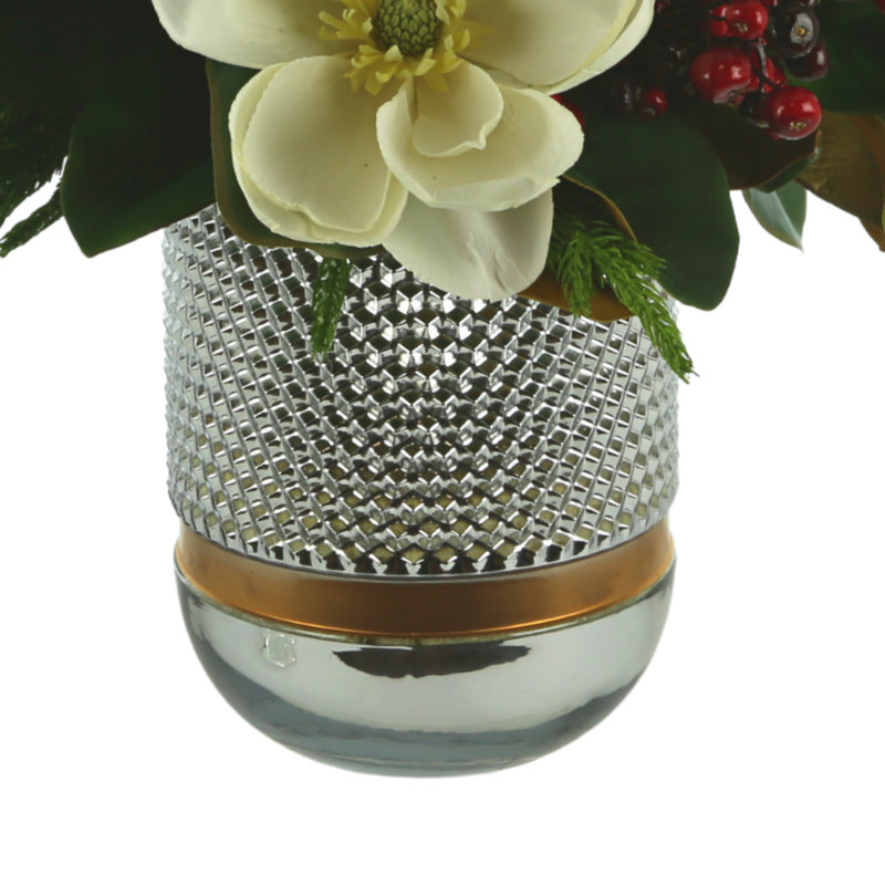 Faux Magnolia Holiday Arrangement