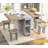 The 55'' Drop-Leaf Wood Kitchen and Dining Room Table Set features storage and 6 wheels, perfect for saving space in small areas. Available in Brown.