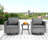 Aldos All Weather Outdoor Patio Swivel Rocker Conversation Set With Thick Cushions and Table