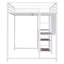 Lit mezzanine avec bureau et tableau blanc, lit mezzanine en métal avec 3 tablettes et échelle-113432675-113432676