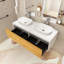 Meuble-lavabo mural double 55 po avec surface solide 55 po
