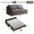 59.06"Modern Armless Convertible Sofa Bed with Plush Chenille, 5-Layer Cushioning for Small Spaces-1406171389-1406171363