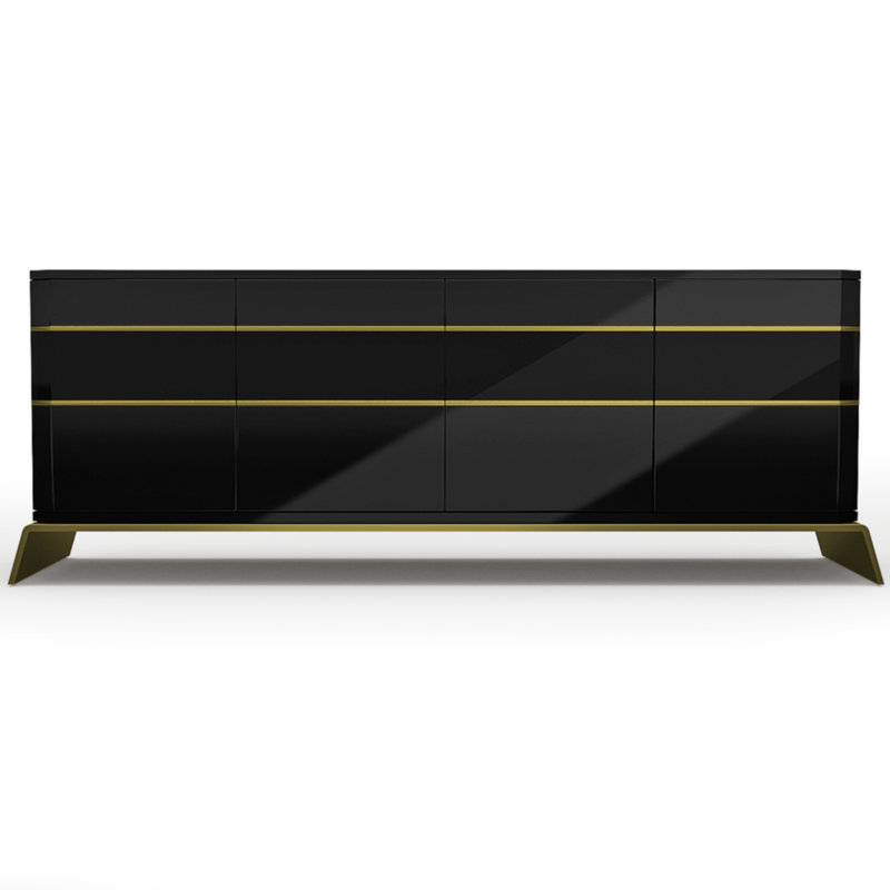 191cm Sideboard, Black/Brass