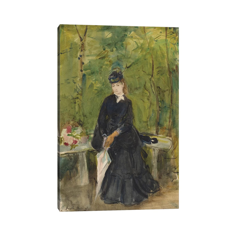 The Artist's Sister Edma Seated In A Park, 1864 1 Piece Wrapped Canvas Wall Art, 66.04 cm H x 45.72 cm W x 3.175 cm D