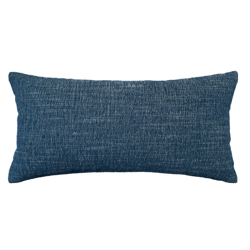 Legato Lumbar Indoor/Outdoor Pillow Cover & Insert, Navy, Rectangle 9" H x 19" W
